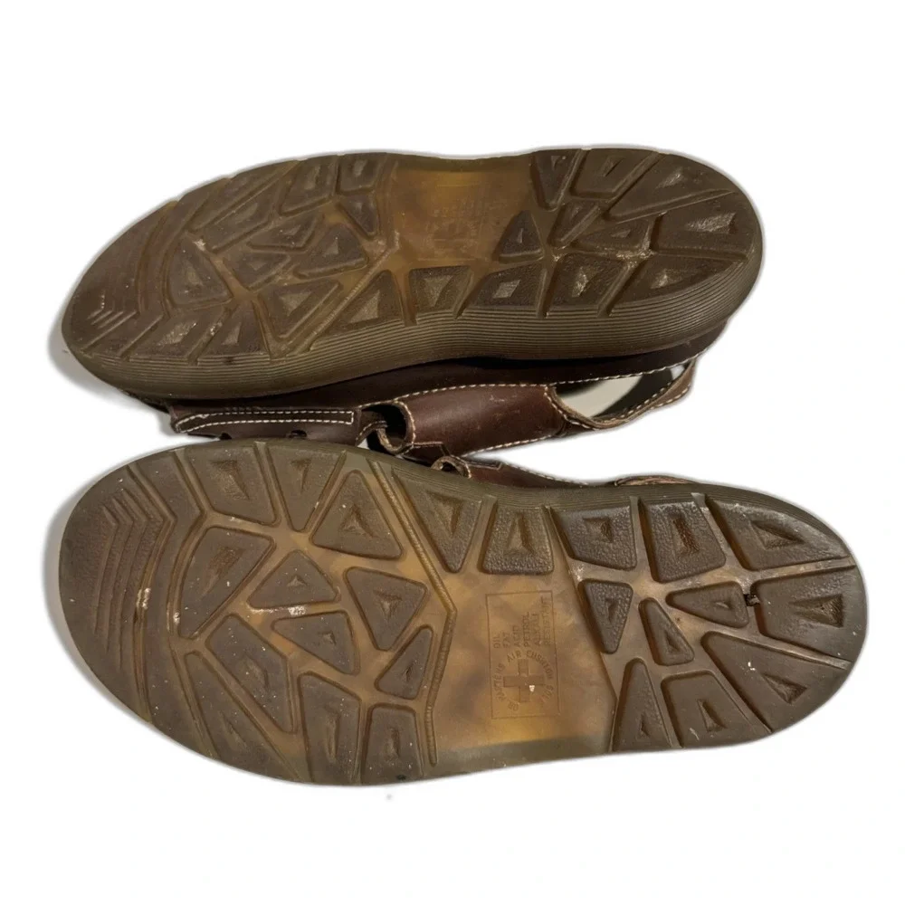 Dr. Martens Fisherman Sandals Brown Leather Chunky Y2K Grunge Men 10 Women 11
